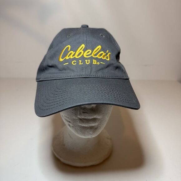 CABELAS CLUB Baseball Cap Hat Adjustable Osfm Mens Hat Gray And Yellow - Picture 1 of 6